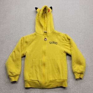 Pokémon Pikachu Youth Zip Up Hoodie Boys Size 8 Yellow Kids